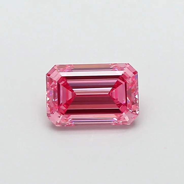 0.79ct EMERALD Fancy Vivid Pink VVS2 Coloured Lab diamond