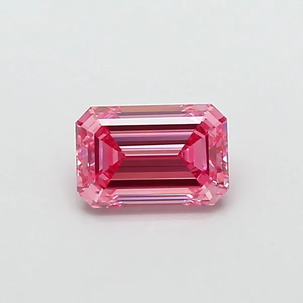0.79ct EMERALD Fancy Vivid Pink VVS2 Coloured Lab diamond