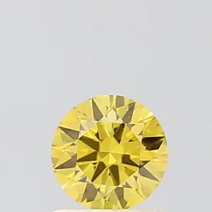 0.61ct ROUND Fancy Vivid Yellow VS2 Coloured Lab diamond