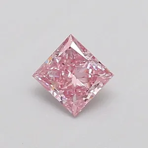 0.3ct PRINCESS Fancy Intense Pink VS2 Coloured Lab diamond