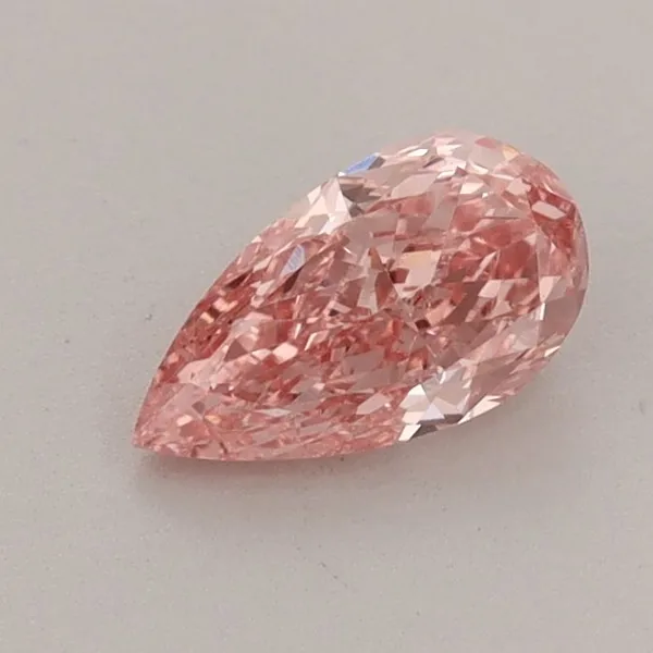 0.62ct PEAR Fancy Vivid Pink SI1 Coloured Lab diamond