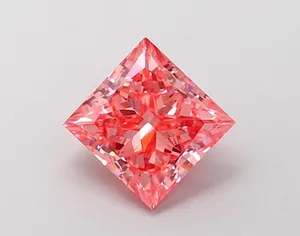2.02ct PRINCESS Fancy Intense Pink SI1 Coloured Lab diamond