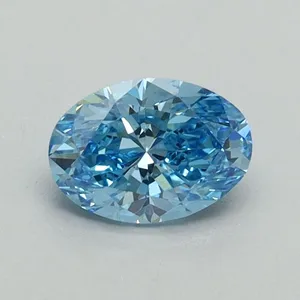 0.57ct OVAL Fancy Vivid Blue VS1 Coloured Lab diamond