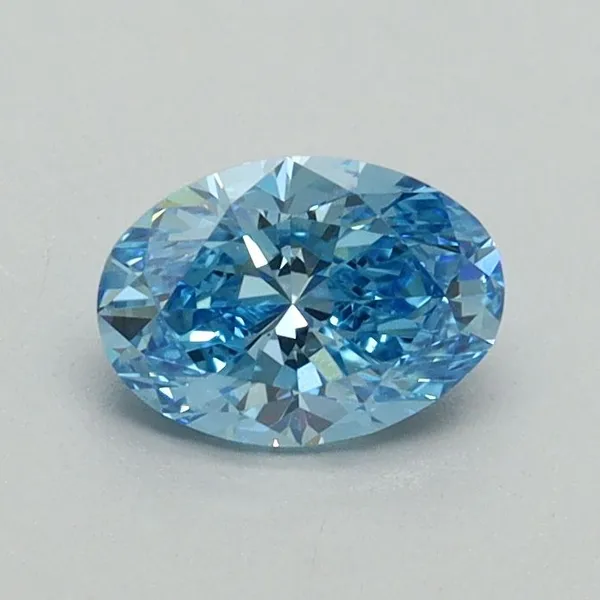 0.57ct OVAL Fancy Vivid Blue VS1 Coloured Lab diamond