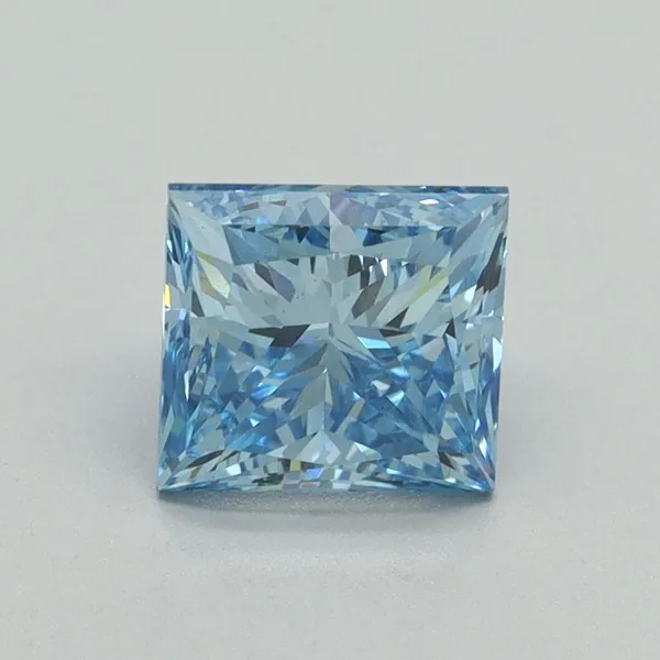 1.59ct PRINCESS Fancy Vivid Blue VS1 Coloured Lab diamond