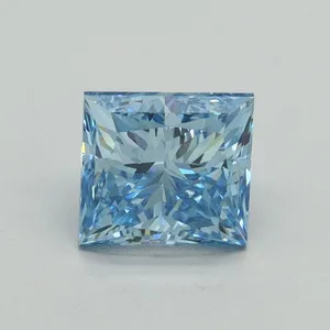 1.59ct PRINCESS Fancy Vivid Blue VS1 Coloured Lab diamond