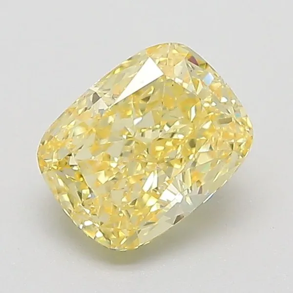 1.19ct CUSHION Fancy Intense Yellow VS1 Coloured Lab diamond