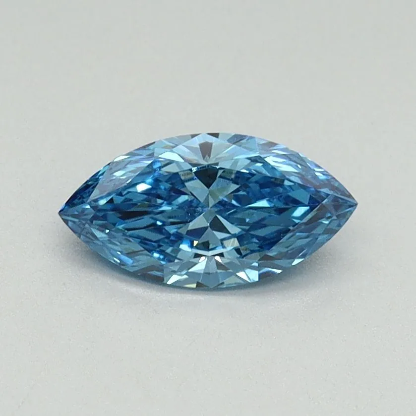 0.50ct MARQUISE Fancy Vivid Blue VS1 Coloured Lab diamond