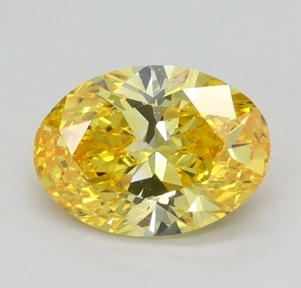 0.94ct OVAL Fancy Vivid Yellow VVS2 Coloured Lab diamond