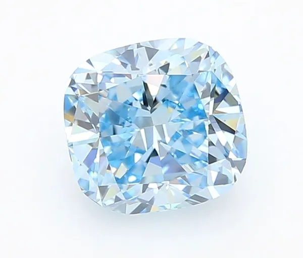 1.1ct CUSHION Fancy Vivid Blue VVS2 Coloured Lab diamond