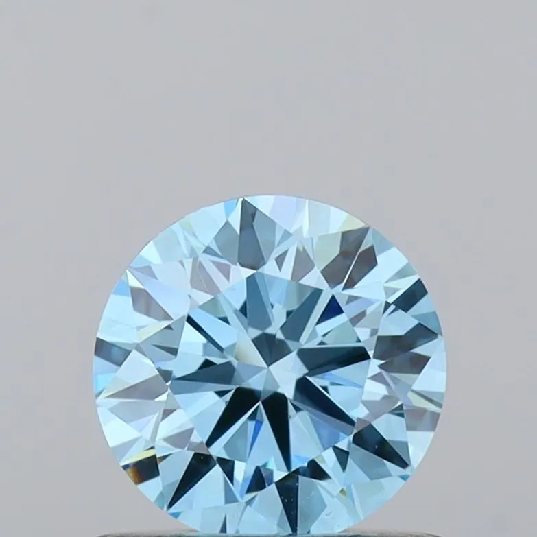 0.67ct ROUND Fancy Vivid Blue VVS1 Coloured Lab diamond