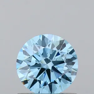 0.67ct ROUND Fancy Vivid Blue VVS1 Coloured Lab diamond