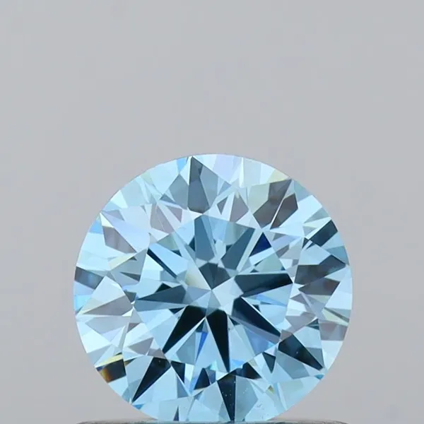0.67ct ROUND Fancy Vivid Blue VVS1 Coloured Lab diamond