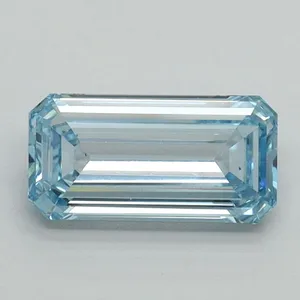 1.04ct EMERALD Fancy Vivid Blue VS1 Coloured Lab diamond