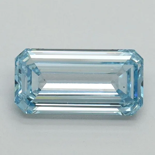 1.04ct EMERALD Fancy Vivid Blue VS1 Coloured Lab diamond