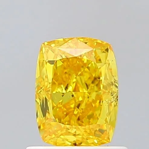 1.04ct CUSHION Fancy Vivid Yellow VS1 Coloured Lab diamond