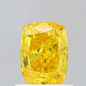 1.04ct CUSHION Fancy Vivid Yellow VS1 Coloured Lab diamond