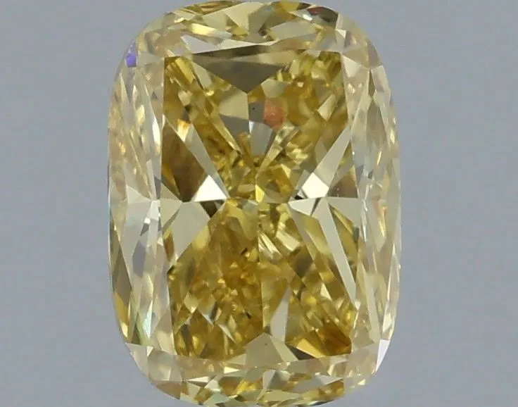 1.07ct CUSHION Fancy Intense Yellow VS1 Coloured Lab diamond