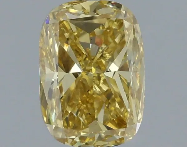 1.07ct CUSHION Fancy Intense Yellow VS1 Coloured Lab diamond