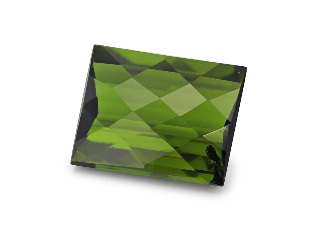 3.32ct Green Tourmaline, Chequerboard gemstone