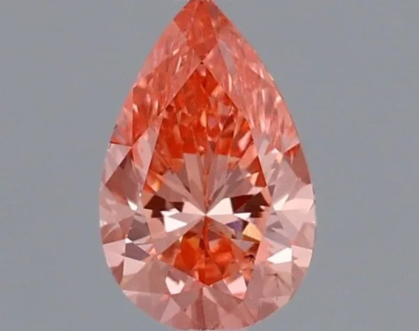 0.41ct PEAR Fancy Vivid Pink VS2 Coloured Lab diamond