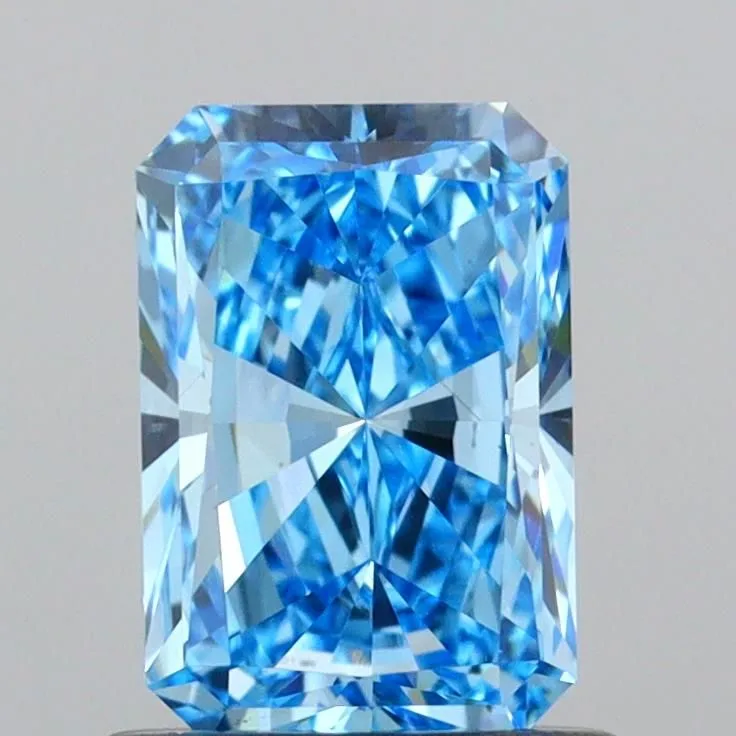 1.01ct RADIANT Fancy Vivid Blue VVS2 Coloured Lab diamond