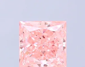 1.63ct PRINCESS Fancy Vivid Pink VS1 Coloured Lab diamond