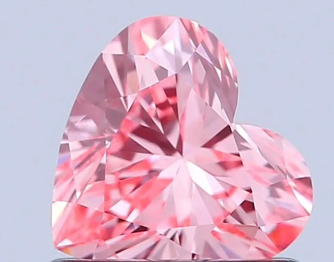 0.71ct HEART Fancy Vivid Pink VS1 Coloured Lab diamond