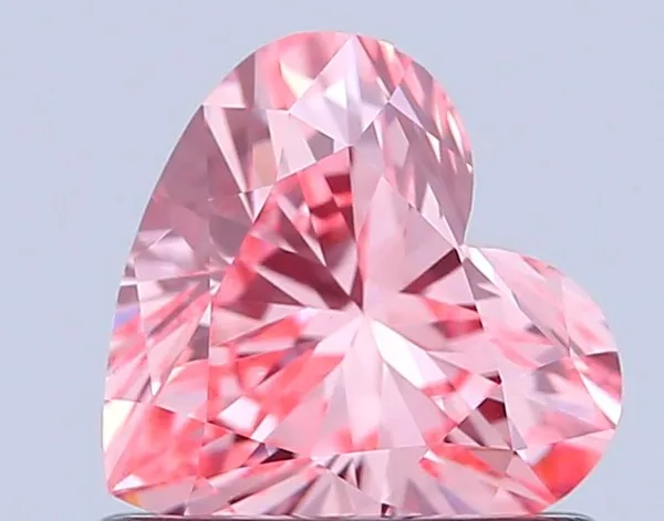 0.71ct HEART Fancy Vivid Pink VS1 Coloured Lab diamond