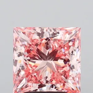 3.06ct PRINCESS Fancy Intense Pink VS1 Coloured Lab diamond