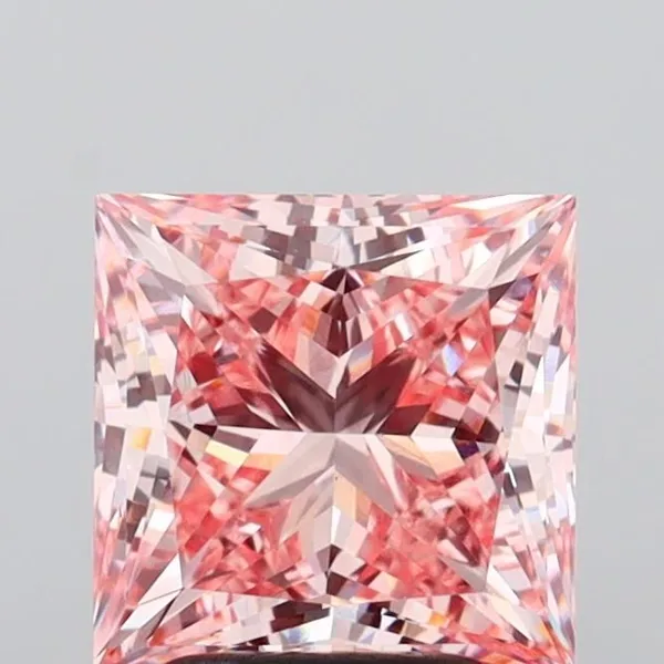 3.06ct PRINCESS Fancy Intense Pink VS1 Coloured Lab diamond