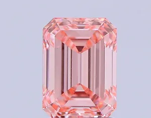 1.69ct EMERALD Fancy Vivid Pink VS1 Coloured Lab diamond