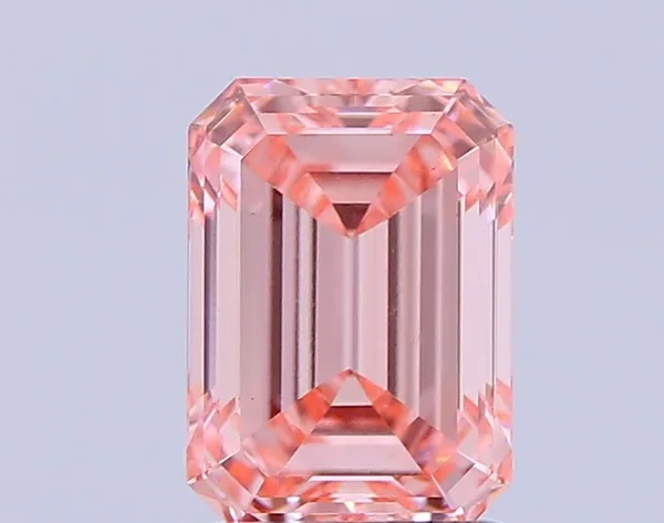1.69ct EMERALD Fancy Vivid Pink VS1 Coloured Lab diamond