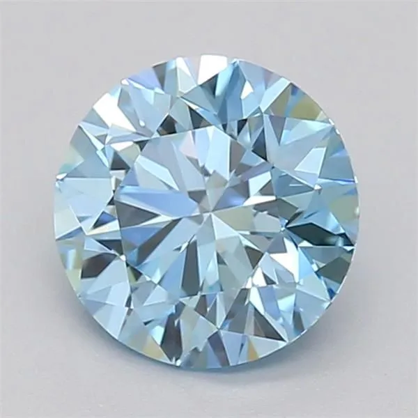0.72ct ROUND Fancy Vivid Blue VVS2 Coloured Lab diamond