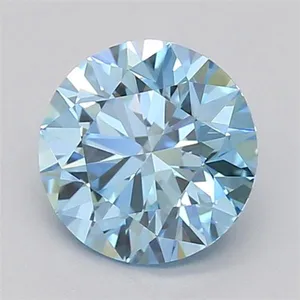 0.72ct ROUND Fancy Vivid Blue VVS2 Coloured Lab diamond