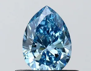0.7ct PEAR Fancy Vivid Blue VS2 Coloured Lab diamond