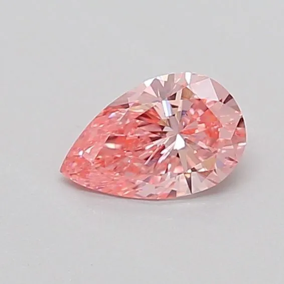 0.35ct PEAR Fancy Vivid Pink VS2 Coloured Lab diamond