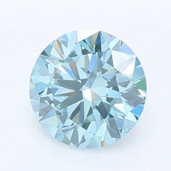 0.95ct ROUND Fancy Vivid Blue VS1 Coloured Lab diamond