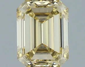 1.41ct EMERALD Fancy Yellow VVS2 Coloured Lab diamond