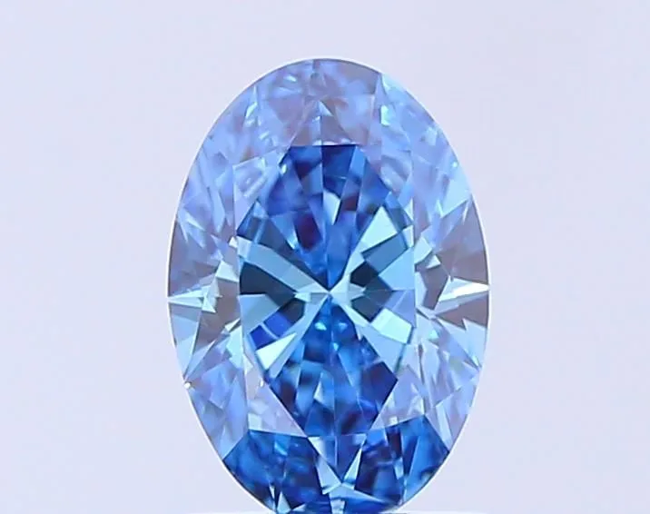 0.83ct OVAL Fancy Vivid Blue VS1 Coloured Lab diamond