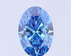 0.83ct OVAL Fancy Vivid Blue VS1 Coloured Lab diamond