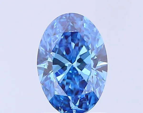 0.83ct OVAL Fancy Vivid Blue VS1 Coloured Lab diamond