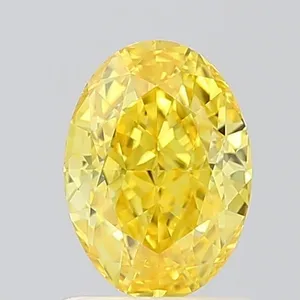 1.08ct OVAL Fancy Vivid Yellow VS1 Coloured Lab diamond