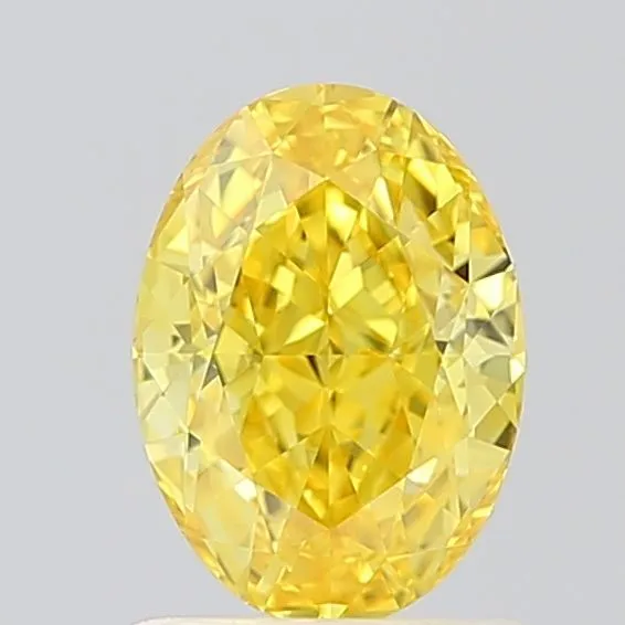 1.08ct OVAL Fancy Vivid Yellow VS1 Coloured Lab diamond