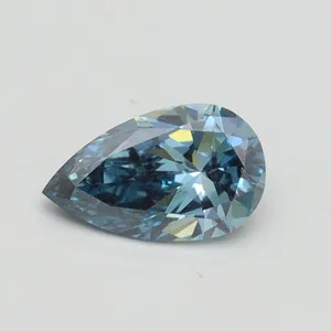 0.53ct PEAR Fancy Vivid Blue VS1 Coloured Lab diamond