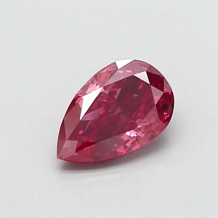 0.86ct PEAR Fancy Vivid Pink SI1 Coloured Lab diamond