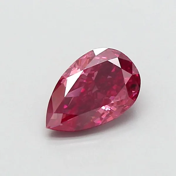 0.86ct PEAR Fancy Vivid Pink SI1 Coloured Lab diamond