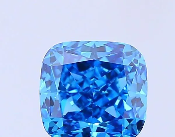 0.87ct CUSHION Fancy Vivid Blue VS1 Coloured Lab diamond