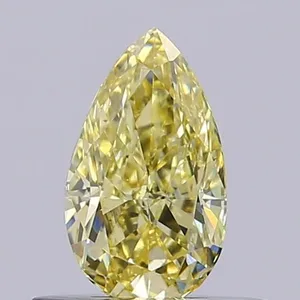 0.52ct PEAR Fancy Light Yellow VS1 Coloured Lab diamond
