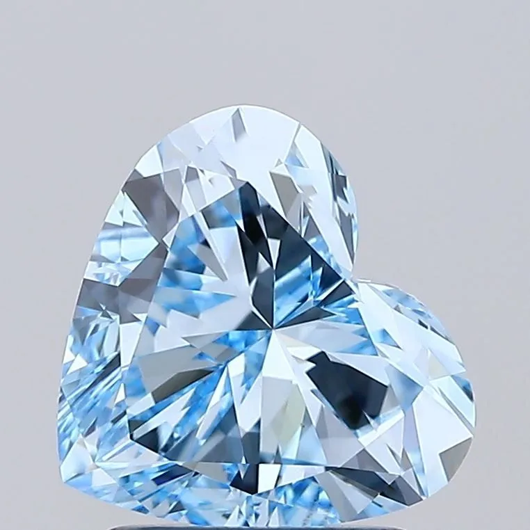 1.85ct HEART Fancy Vivid Blue VVS2 Coloured Lab diamond